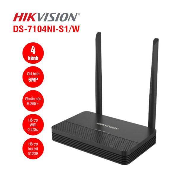 Đầu ghi hình NVS 4 kênh Hikvision DS-7104NI-S1/W