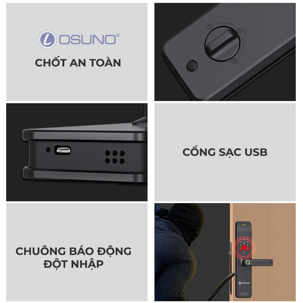 Khóa Vân Tay Tích Hợp Màn Hình Chống Trộm OSN-3366