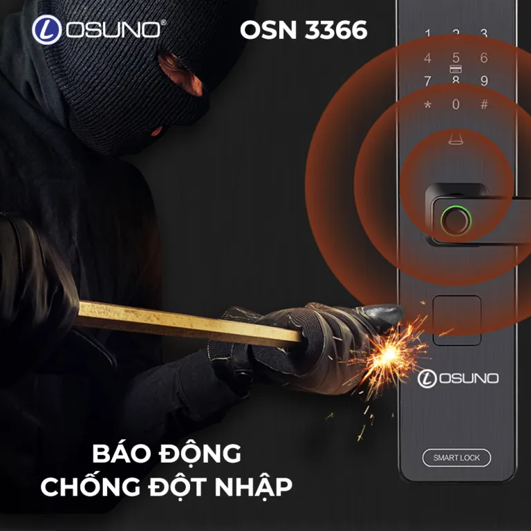 Khóa Vân Tay Tích Hợp Màn Hình Chống Trộm OSN-3366