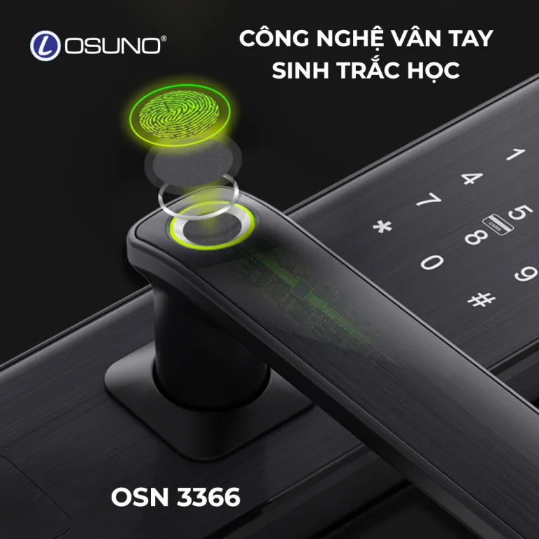 Khóa Vân Tay Tích Hợp Màn Hình Chống Trộm OSN-3366