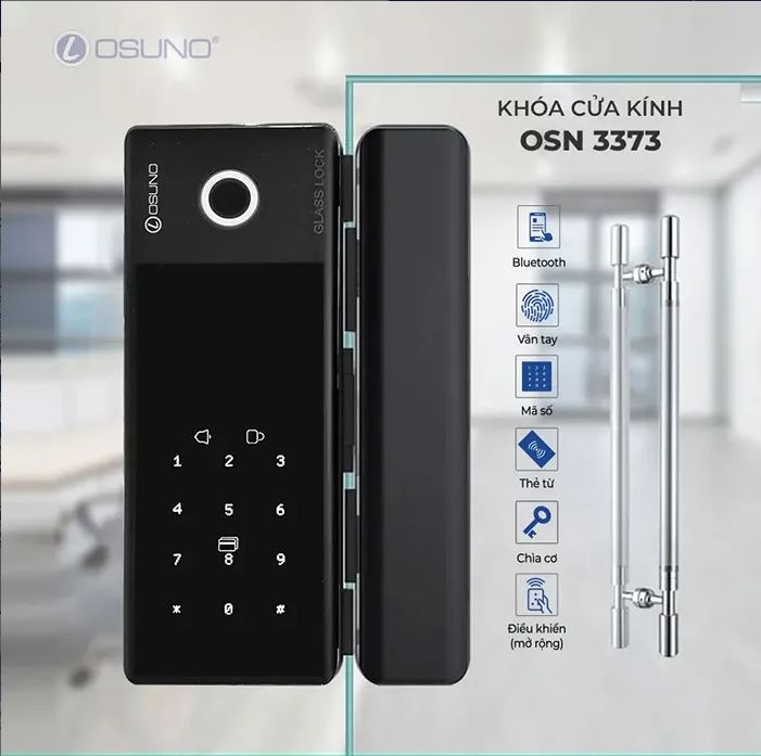 Khóa Vân Tay Cửa Kính Cường Lực OSN-3373