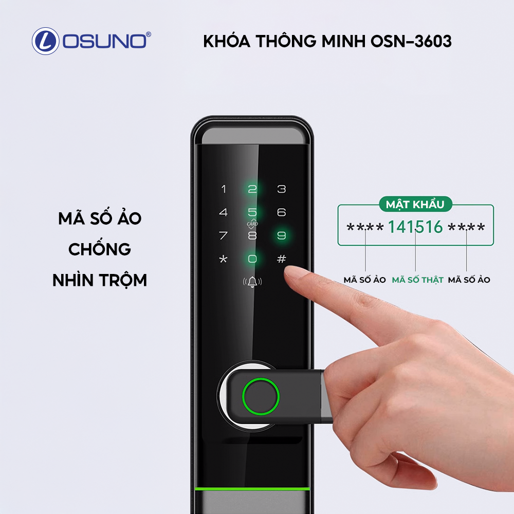 Khóa Thông Minh Osuno OSN-3603 6 Chức Năng Mở Khóa