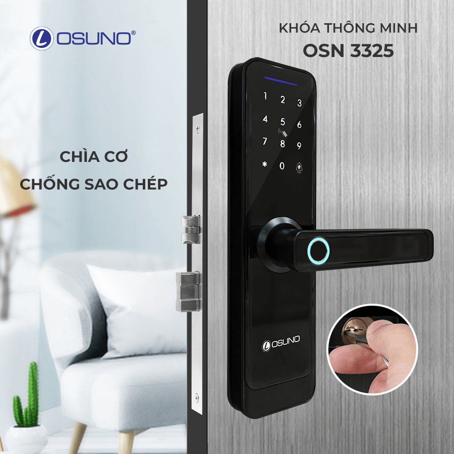 Khóa cửa điện tử công nghệ mở qua App OSN-3325