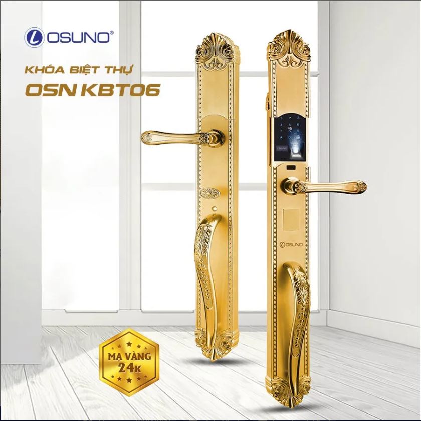 Khóa Vân Tay Cho Biệt Thự Đồng Mạ Vàng 24K OSN-KBT06