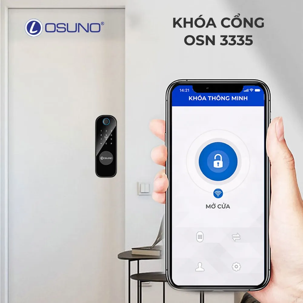 Khóa cổng vân tay 2 chiều OSN-3335 5 Chức Năng