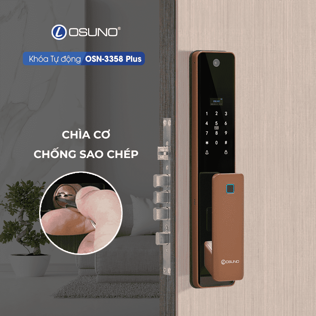 Khóa Vân Tay Điều Khiển Từ Xa, App Điện Thoại OSN-3358 Plus