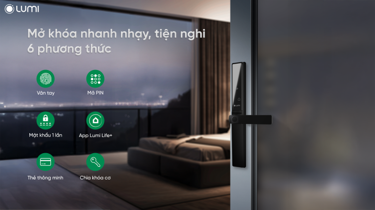Khóa thông minh cửa nhôm Lumi