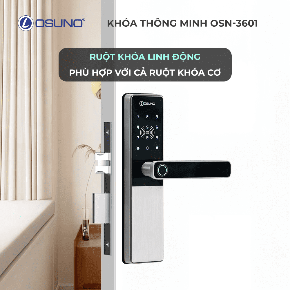 Khoá Từ Cửa Gỗ OSN-3601 Lắp Đặt Không Cần Khoan Đục