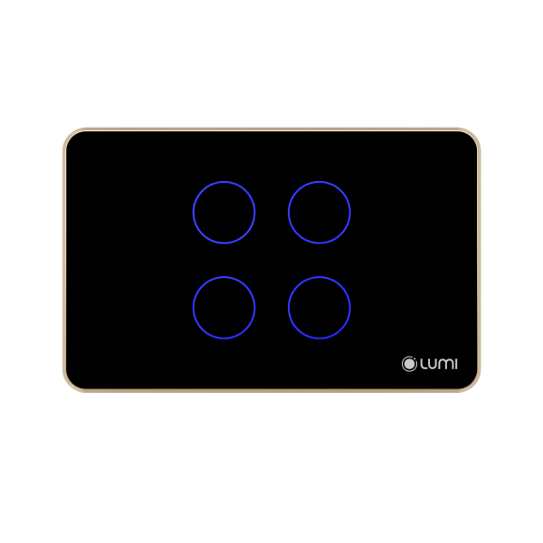 Công tắc cảm ứng Luto kính phẳng, viền thẳng – 4 nút